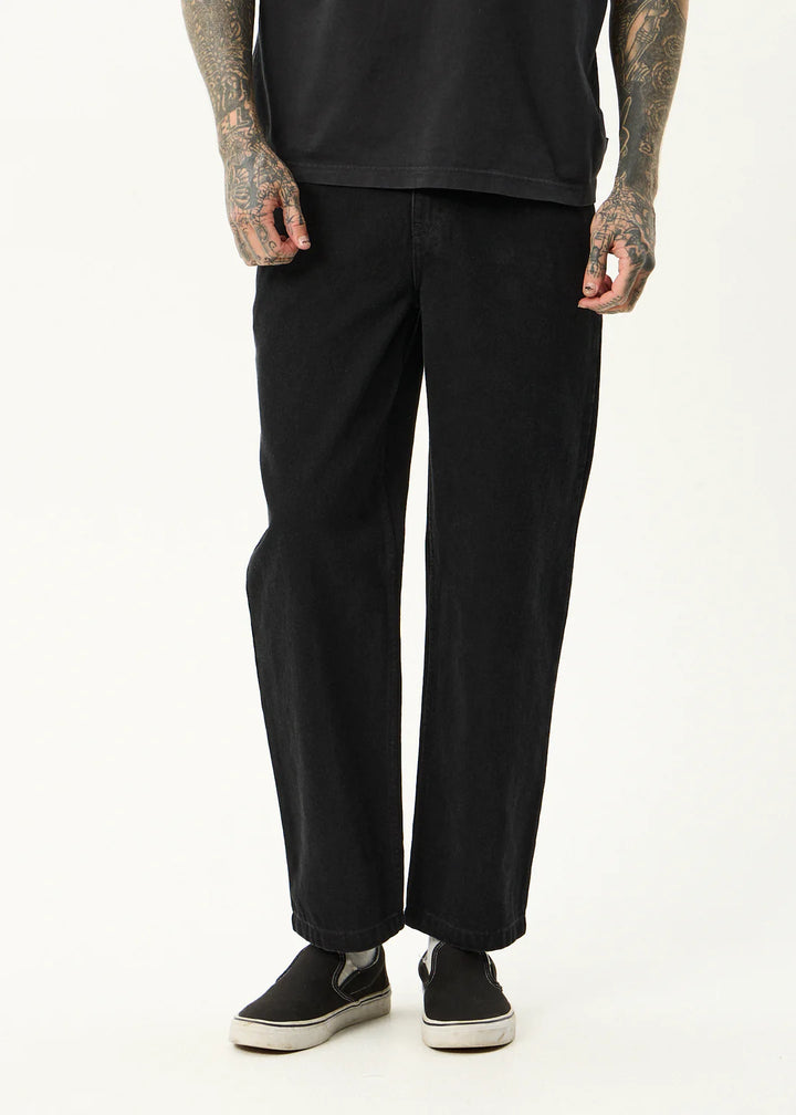 Afends Ninety Twos Denim Relaxed Jean - Washed Black
