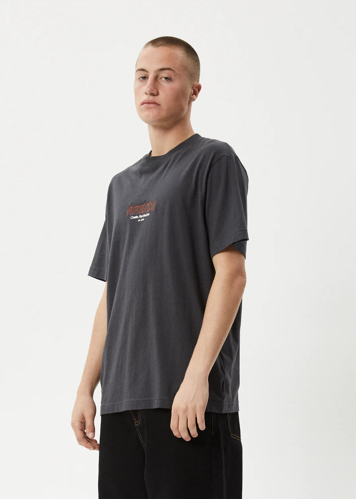 Afends Ember Retro Fit Tee - Charcoal