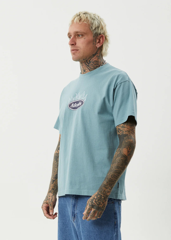 Afends Fast Forward Heavy Weight Boxy Fit Tee - Ocean Spray