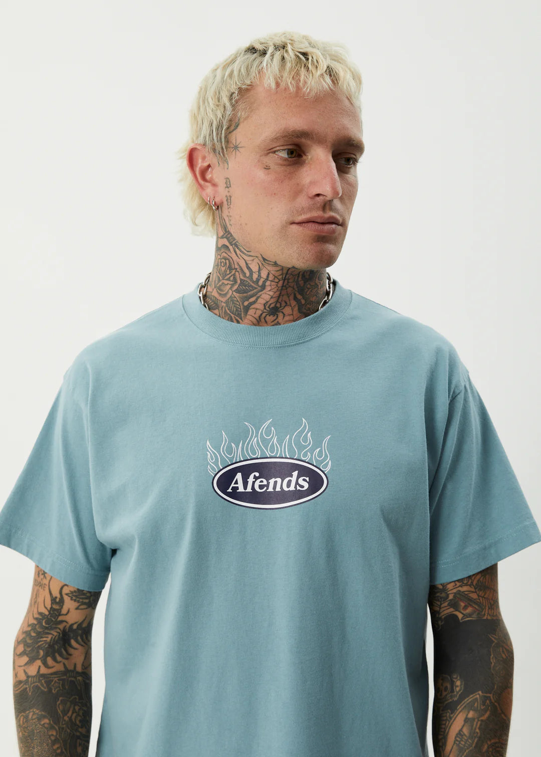 Afends Fast Forward Heavy Weight Boxy Fit Tee - Ocean Spray