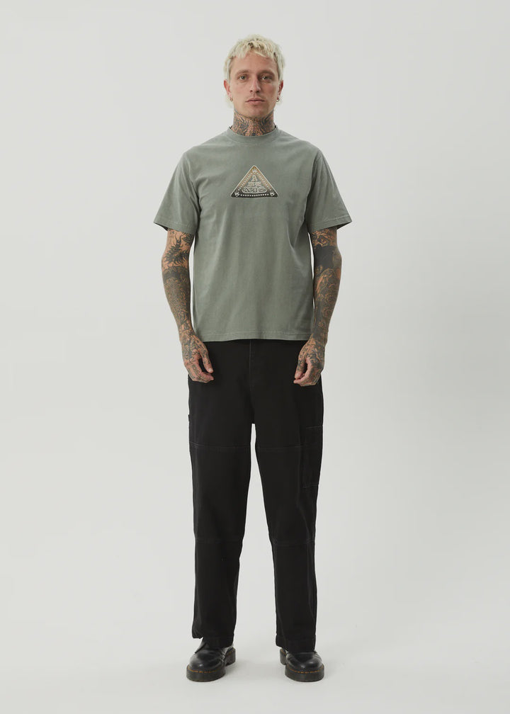 Afends Embossed Recycled Retro Fit Tee - Washed Sycamore