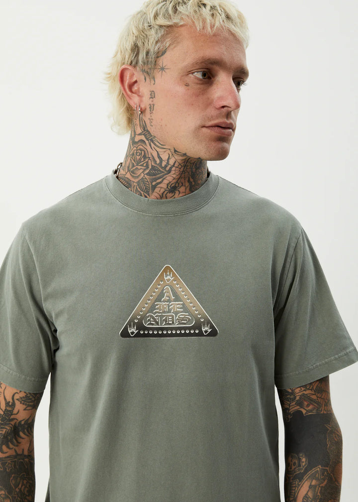 Afends Embossed Recycled Retro Fit Tee - Washed Sycamore