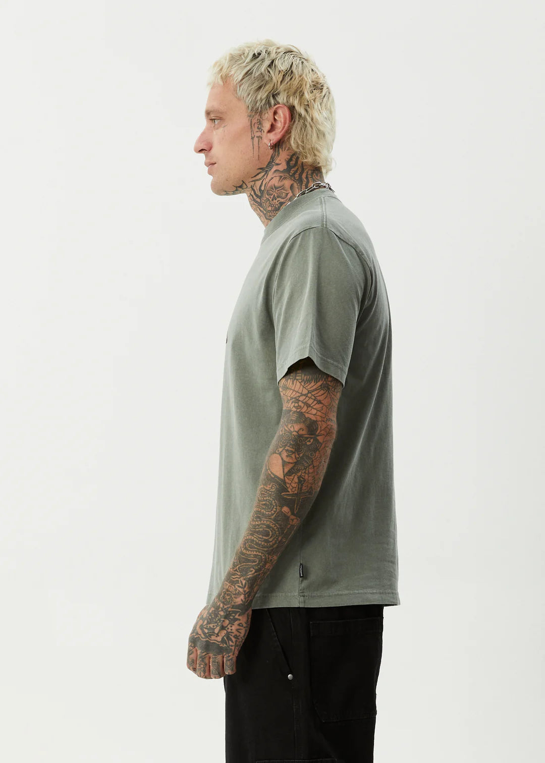 Afends Embossed Recycled Retro Fit Tee - Washed Sycamore