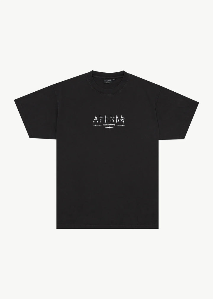 Afends Spinal Recycled Boxy Fit Tee - Stone Black