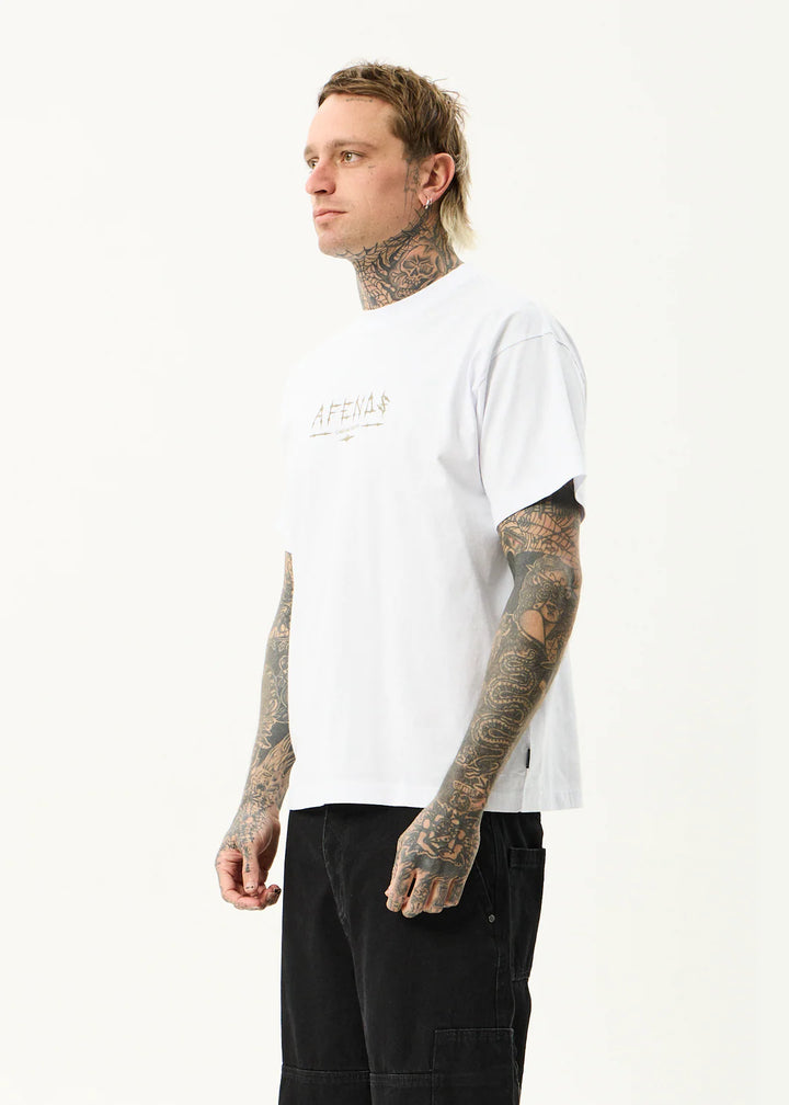 Afends Spinal Recycled Boxy Fit Tee - White