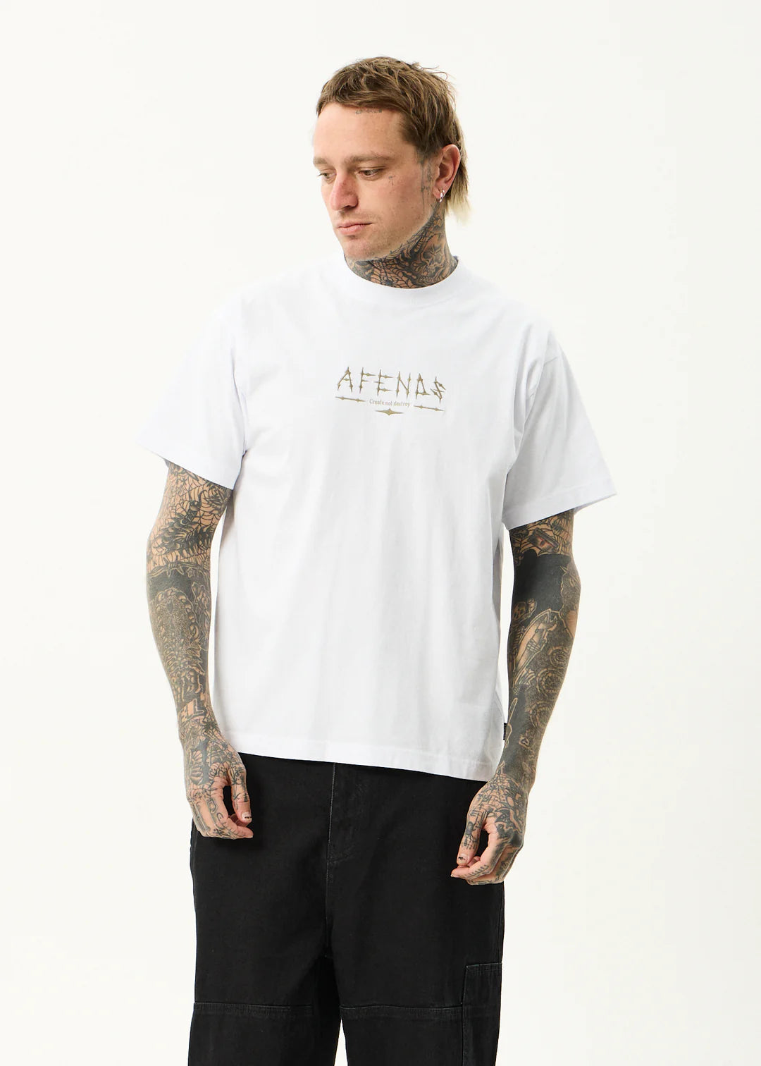 Afends Spinal Recycled Boxy Fit Tee - White