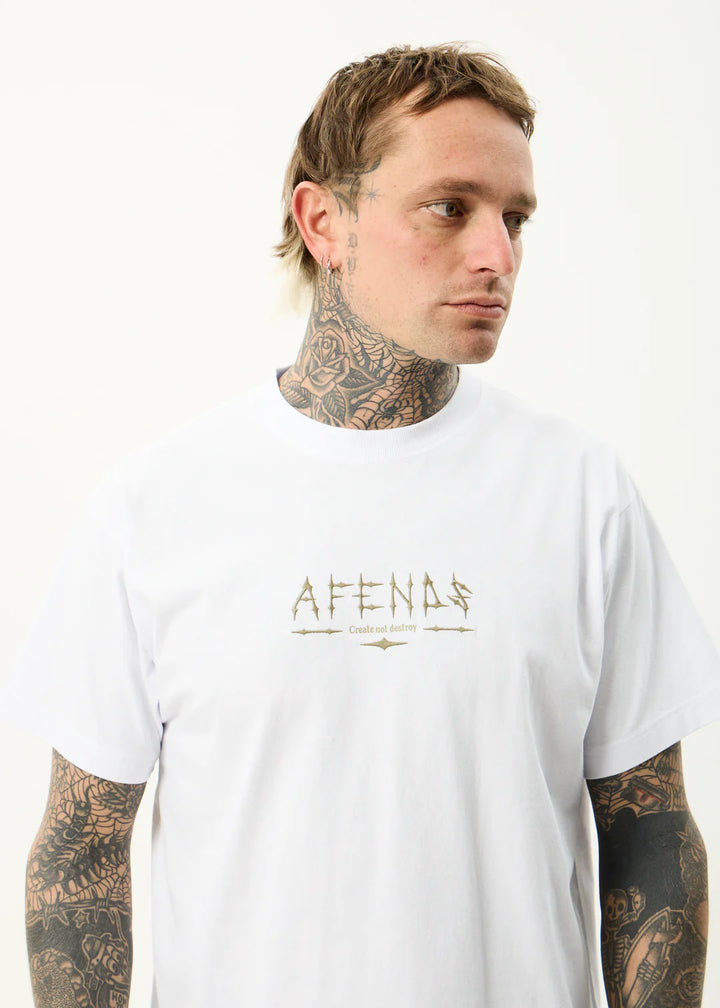 Afends Spinal Recycled Boxy Fit Tee - White