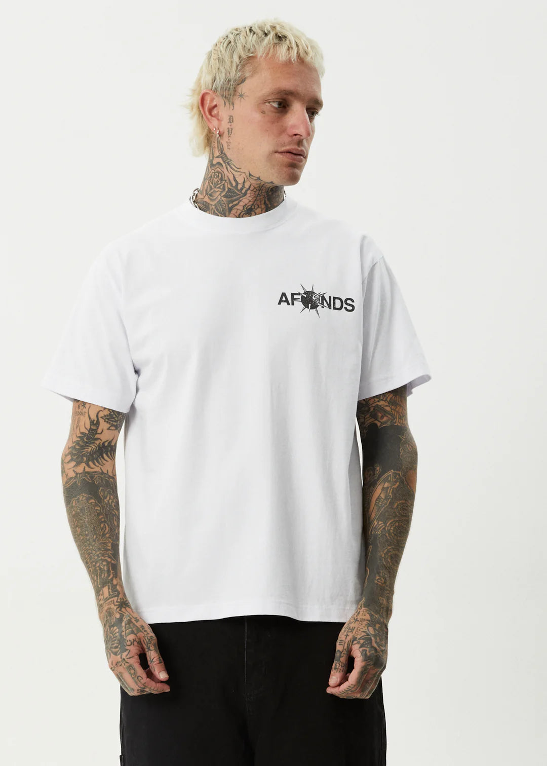 Afends Spiked Recycled Heavyweight Boxy Fit Tee - White