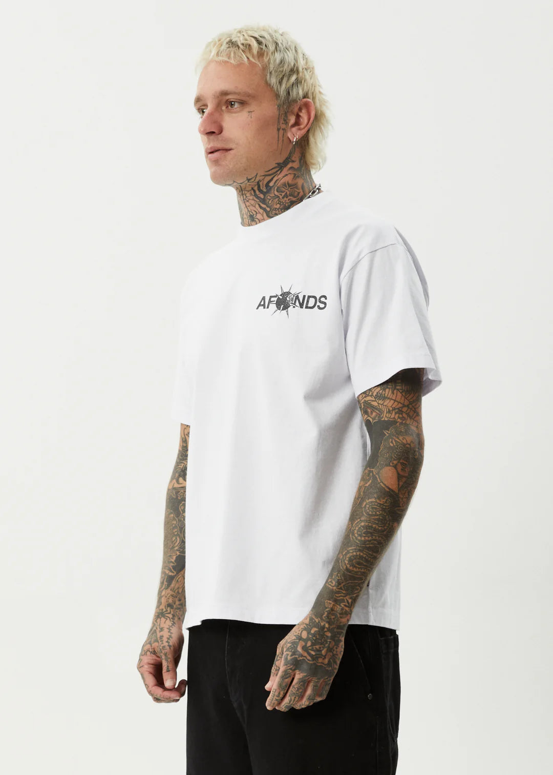 Afends Spiked Recycled Heavyweight Boxy Fit Tee - White