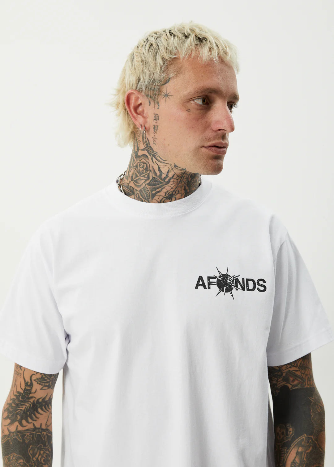 Afends Spiked Recycled Heavyweight Boxy Fit Tee - White