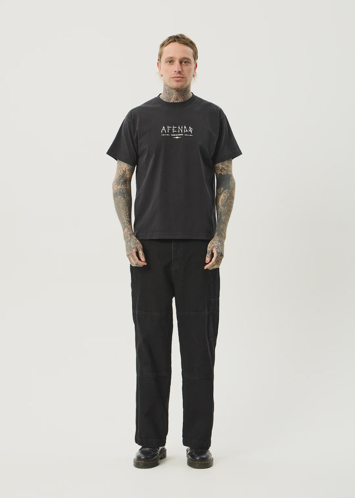 Afends Spinal Recycled Boxy Fit Tee - Stone Black