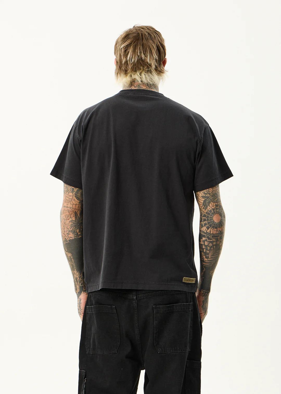 Afends Spinal Recycled Boxy Fit Tee - Stone Black