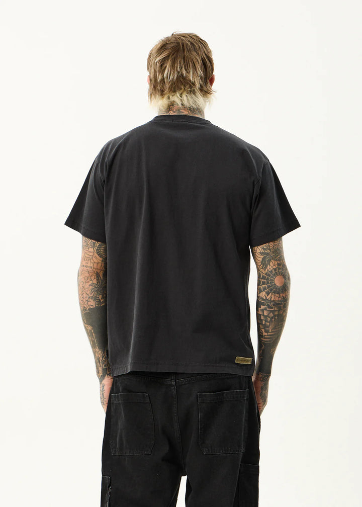 Afends Spinal Recycled Boxy Fit Tee - Stone Black