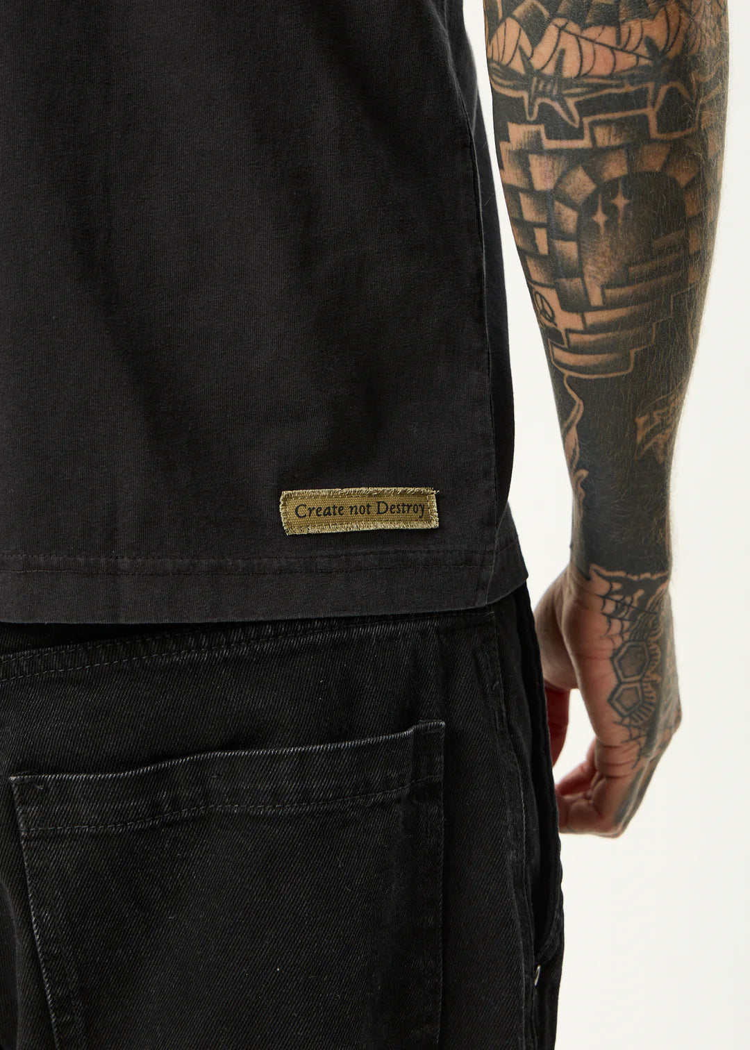 Afends Spinal Recycled Boxy Fit Tee - Stone Black