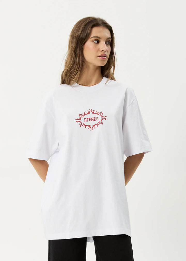 Afends My Tribe Recycled Heavyweight Retro Fit Tee - White