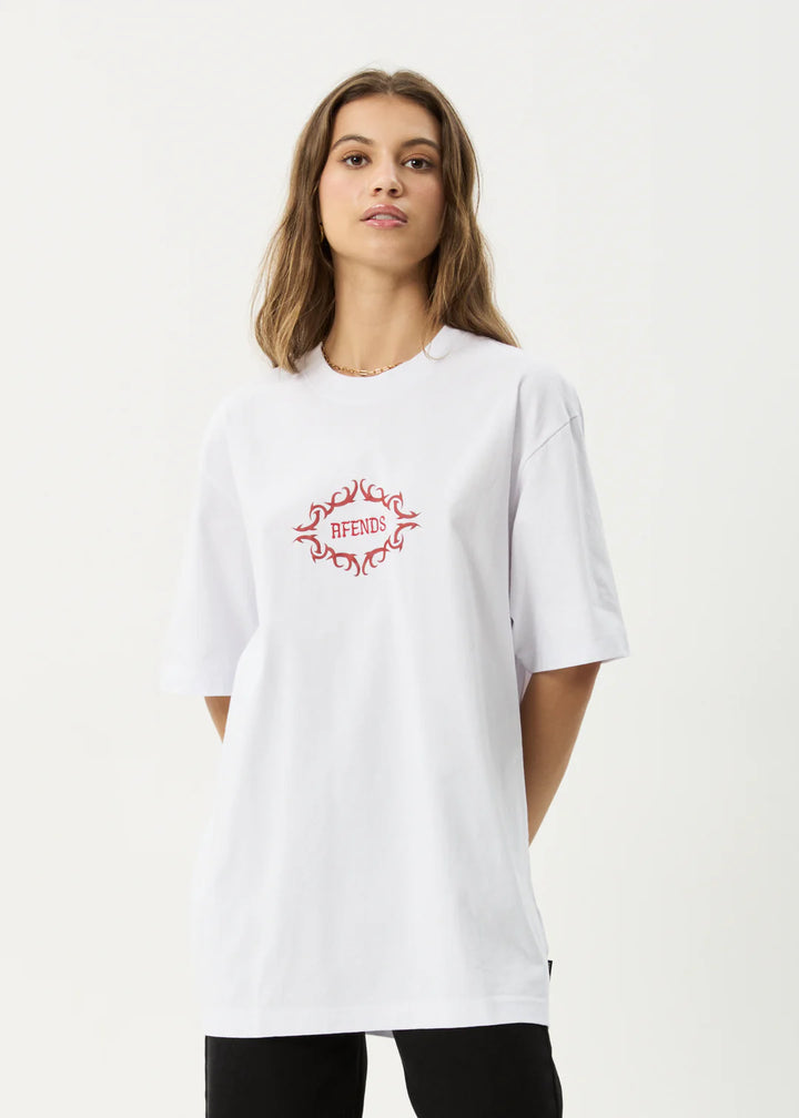 Afends My Tribe Recycled Heavyweight Retro Fit Tee - White