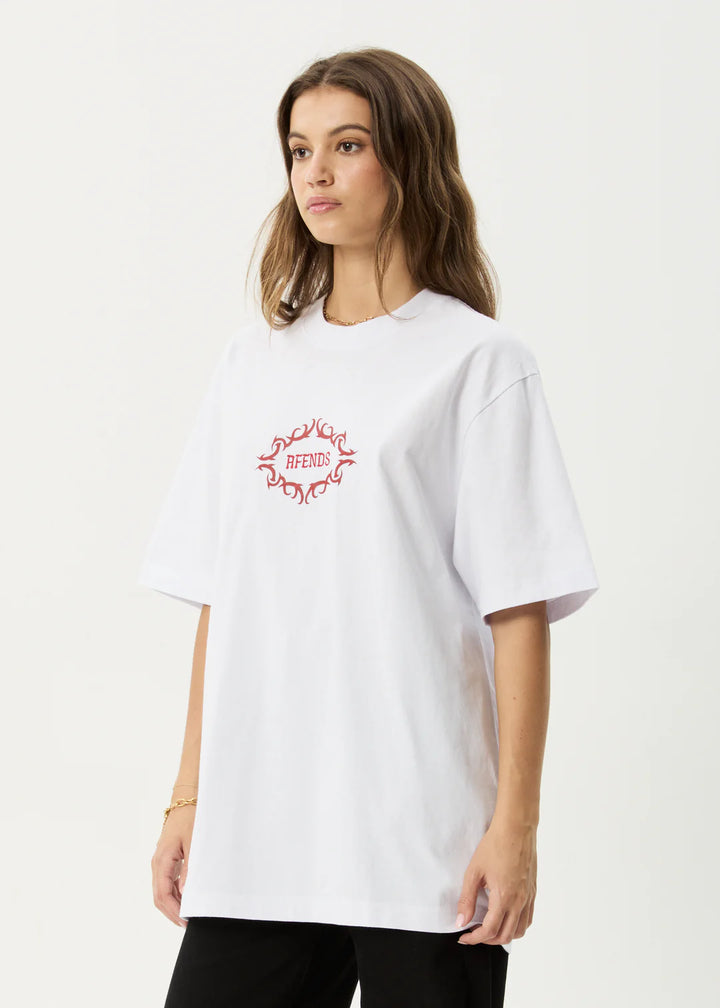 Afends My Tribe Recycled Heavyweight Retro Fit Tee - White