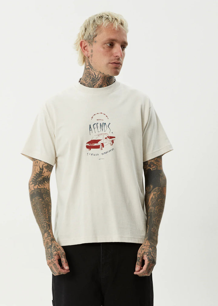 Afends Trayback Recycled Boxy Fit Tee - Moonbeam