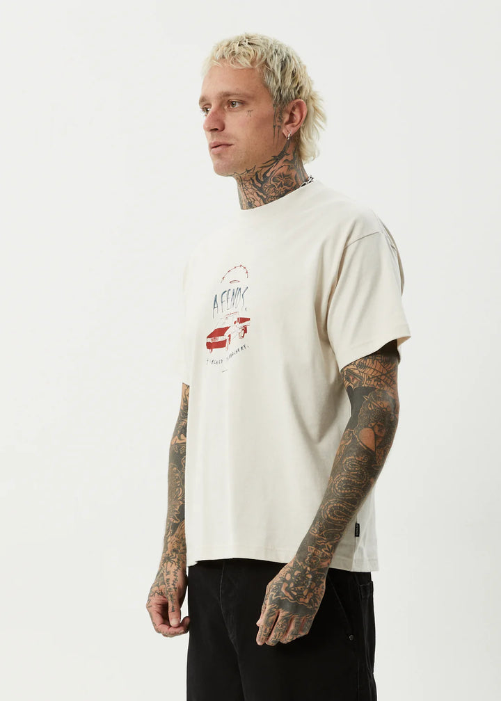 Afends Trayback Recycled Boxy Fit Tee - Moonbeam