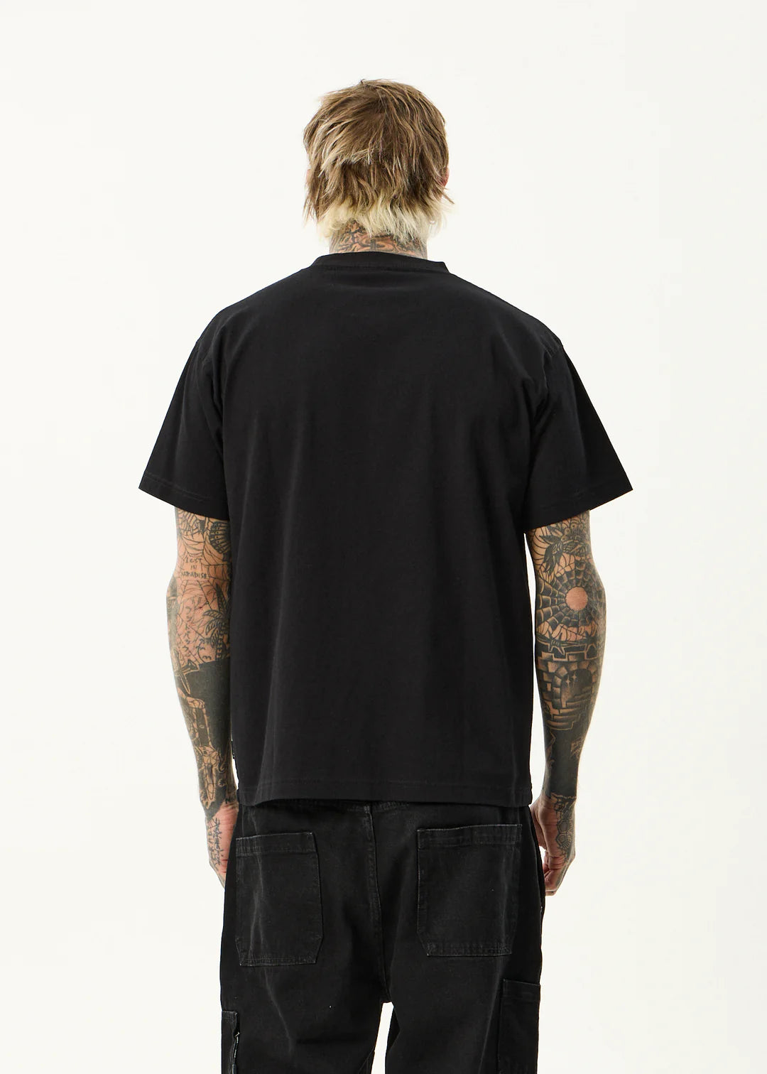 Afends Sadworld Recycled Heavyweight Boxy Tee - Black