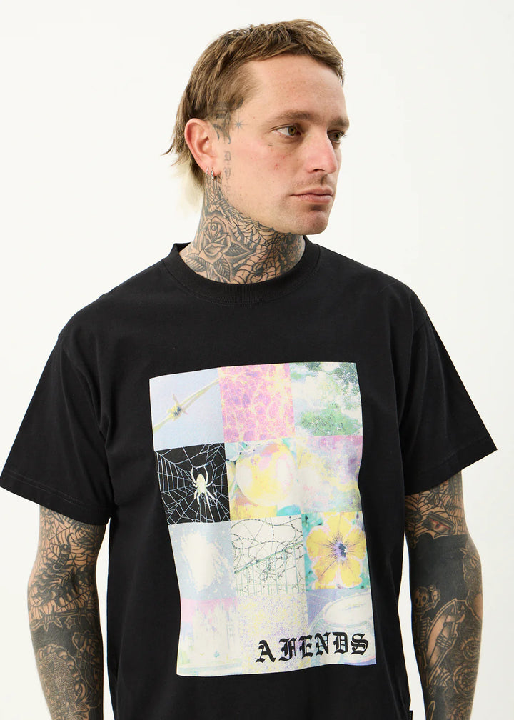 Afends Sadworld Recycled Heavyweight Boxy Tee - Black