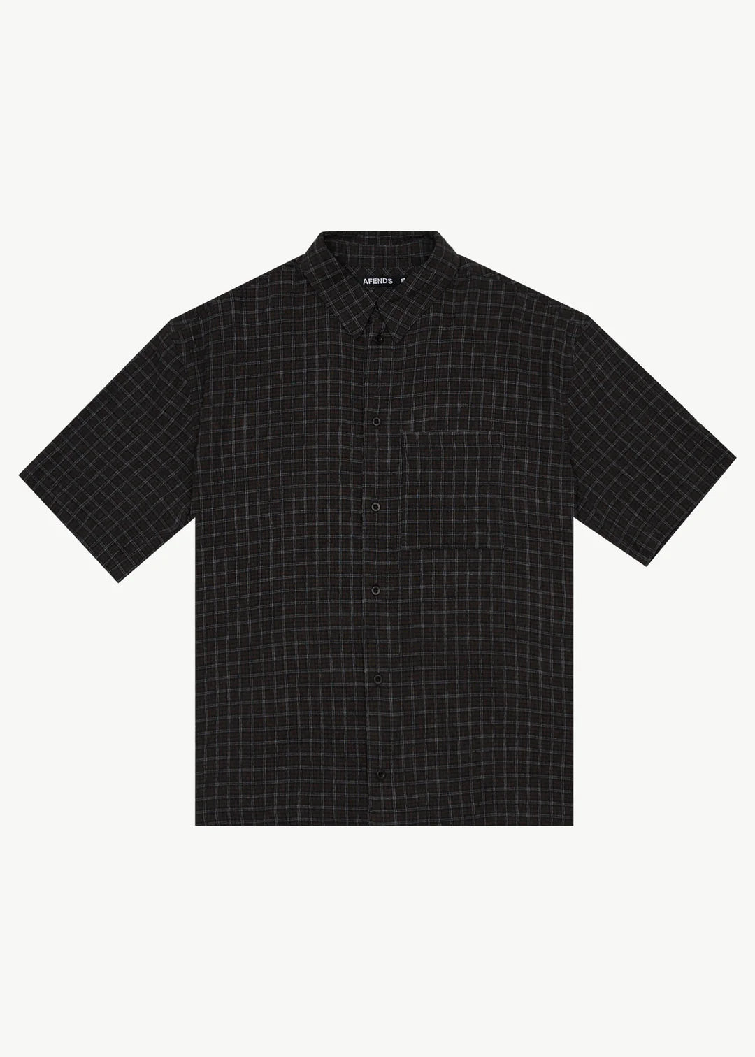 Afends Dusk Hemp Sheer Sucker Check Shirt - Black Check