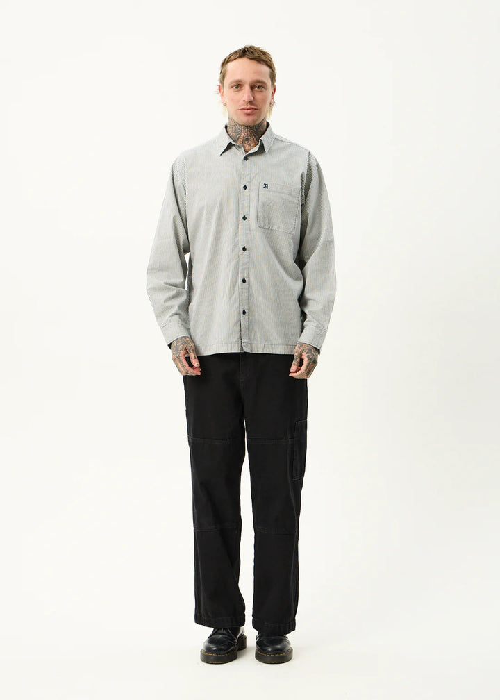 Afends Bats Organic Striped Long Sleeve Shirt - Fuel