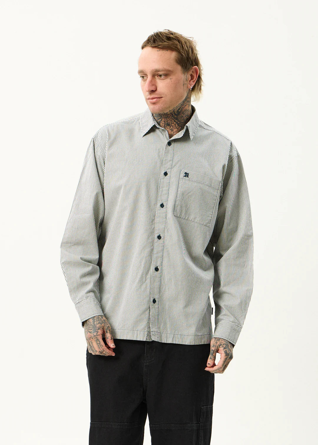 Afends Bats Organic Striped Long Sleeve Shirt - Fuel