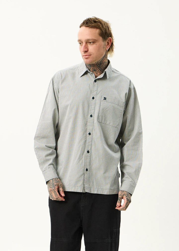 Afends Bats Organic Striped Long Sleeve Shirt - Fuel