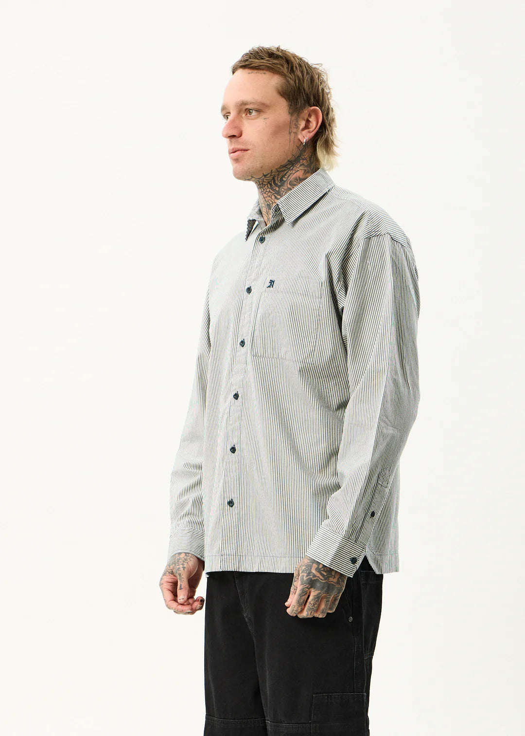 Afends Bats Organic Striped Long Sleeve Shirt - Fuel