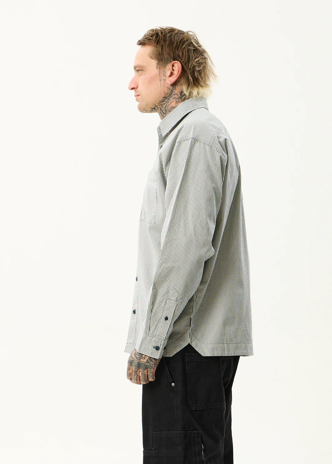 Afends Bats Organic Striped Long Sleeve Shirt - Fuel