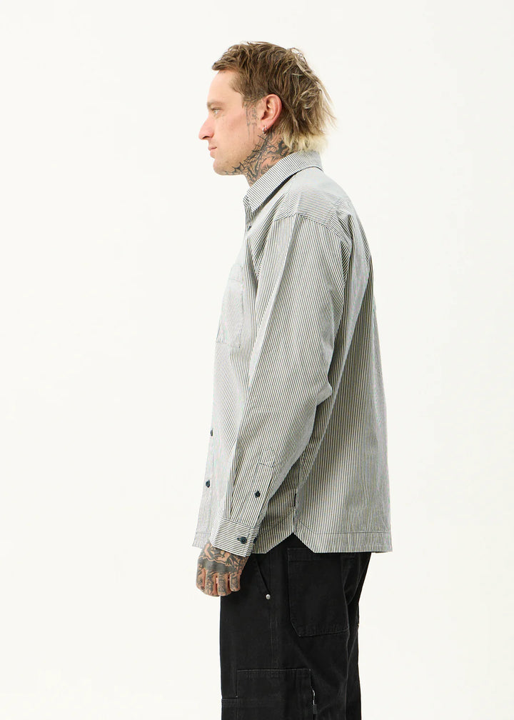 Afends Bats Organic Striped Long Sleeve Shirt - Fuel