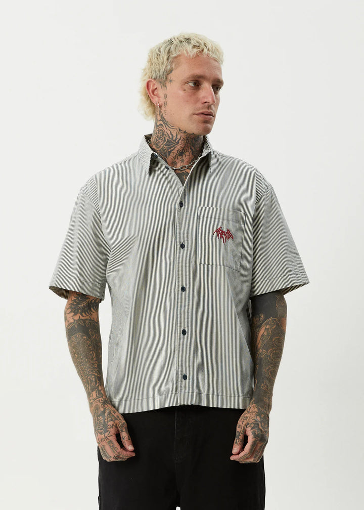 Afends Bats Organic Striped Short Sleeve Shirt - Fuel