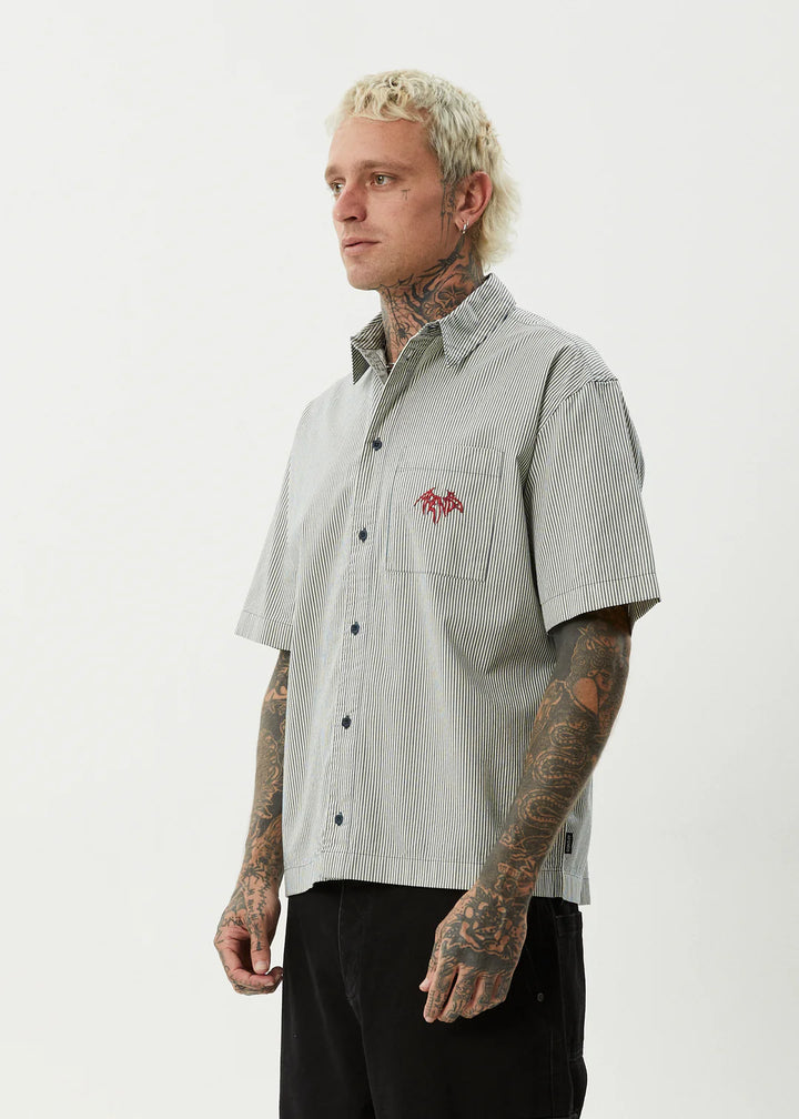 Afends Bats Organic Striped Short Sleeve Shirt - Fuel