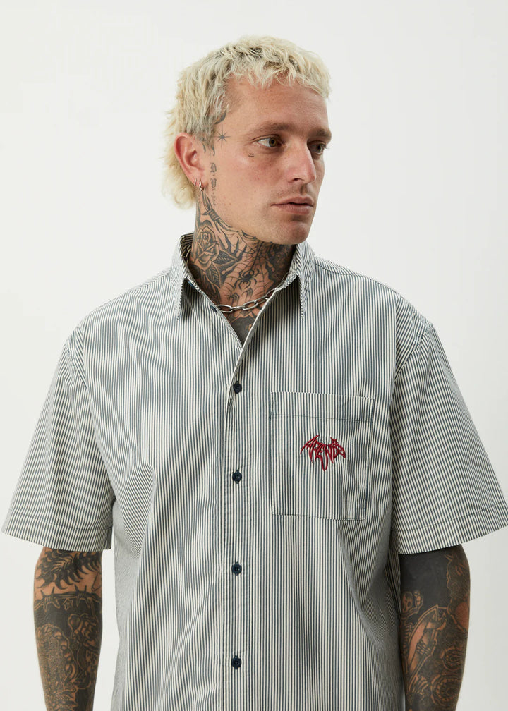Afends Bats Organic Striped Short Sleeve Shirt - Fuel