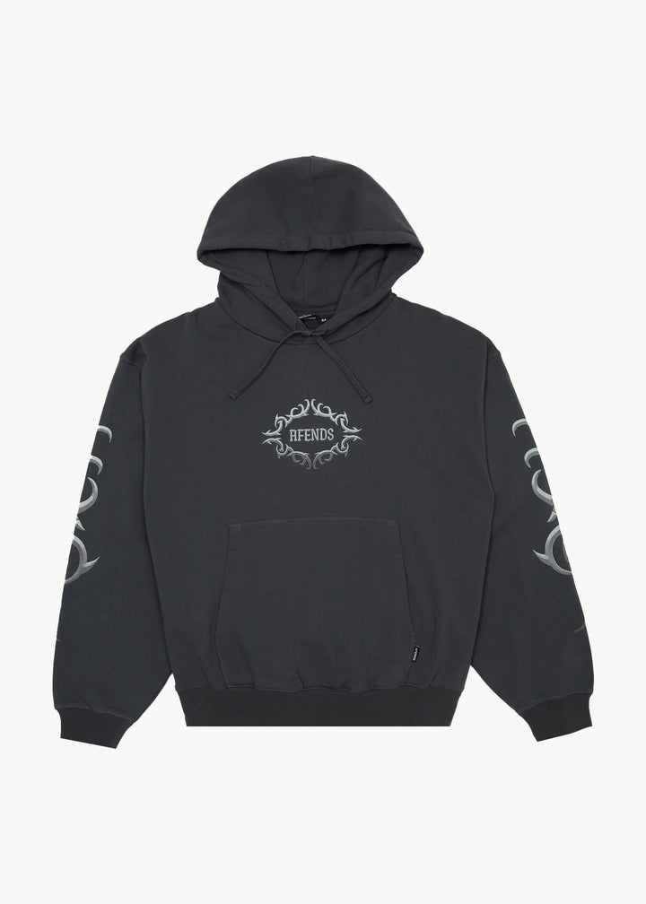 Afends My Tribe Recycled Bosy Pull On Hood - Charcoal