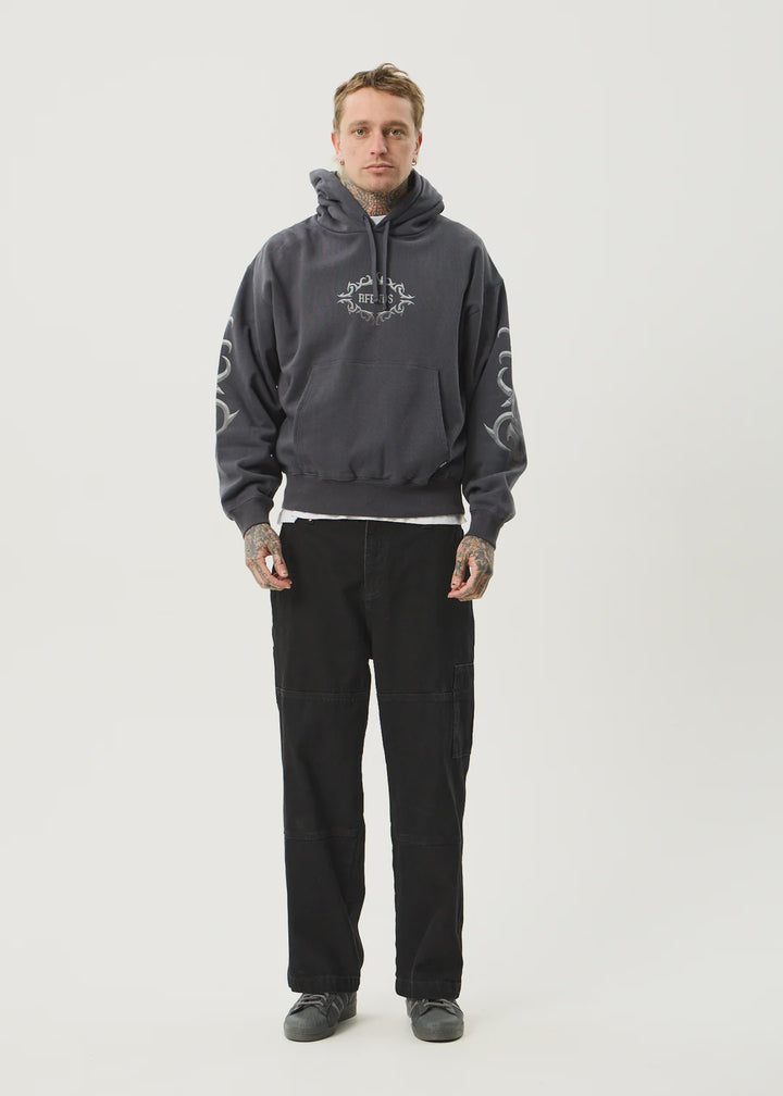 Afends My Tribe Recycled Bosy Pull On Hood - Charcoal