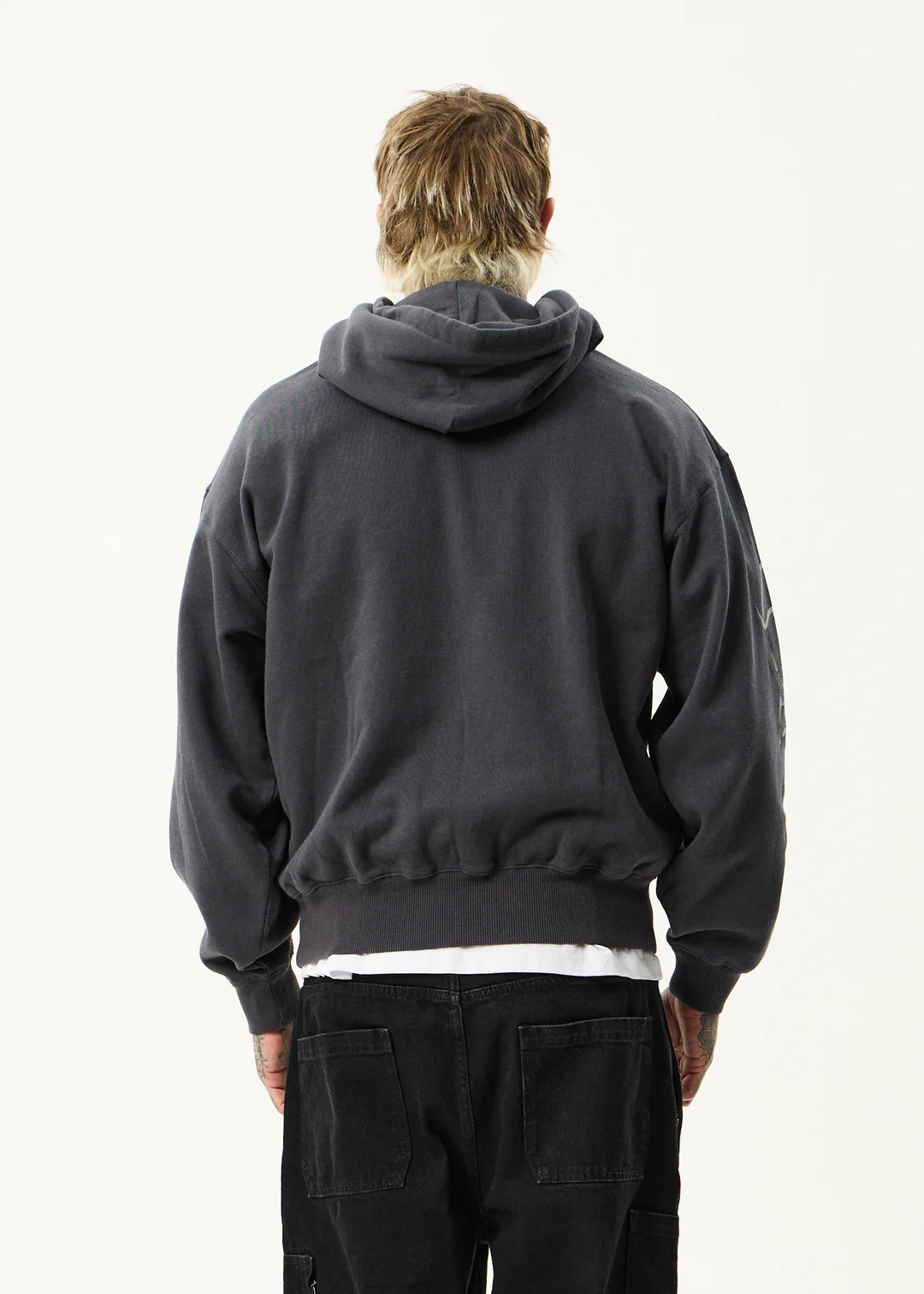 Afends My Tribe Recycled Bosy Pull On Hood - Charcoal