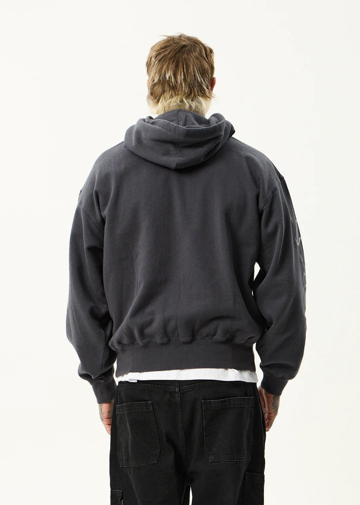 Afends My Tribe Recycled Bosy Pull On Hood - Charcoal