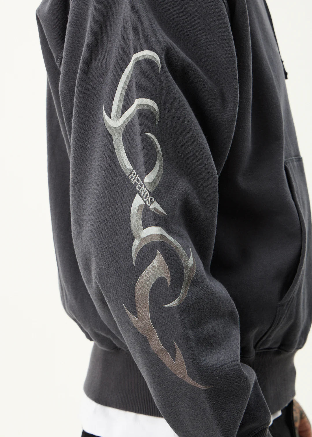 Afends My Tribe Recycled Bosy Pull On Hood - Charcoal