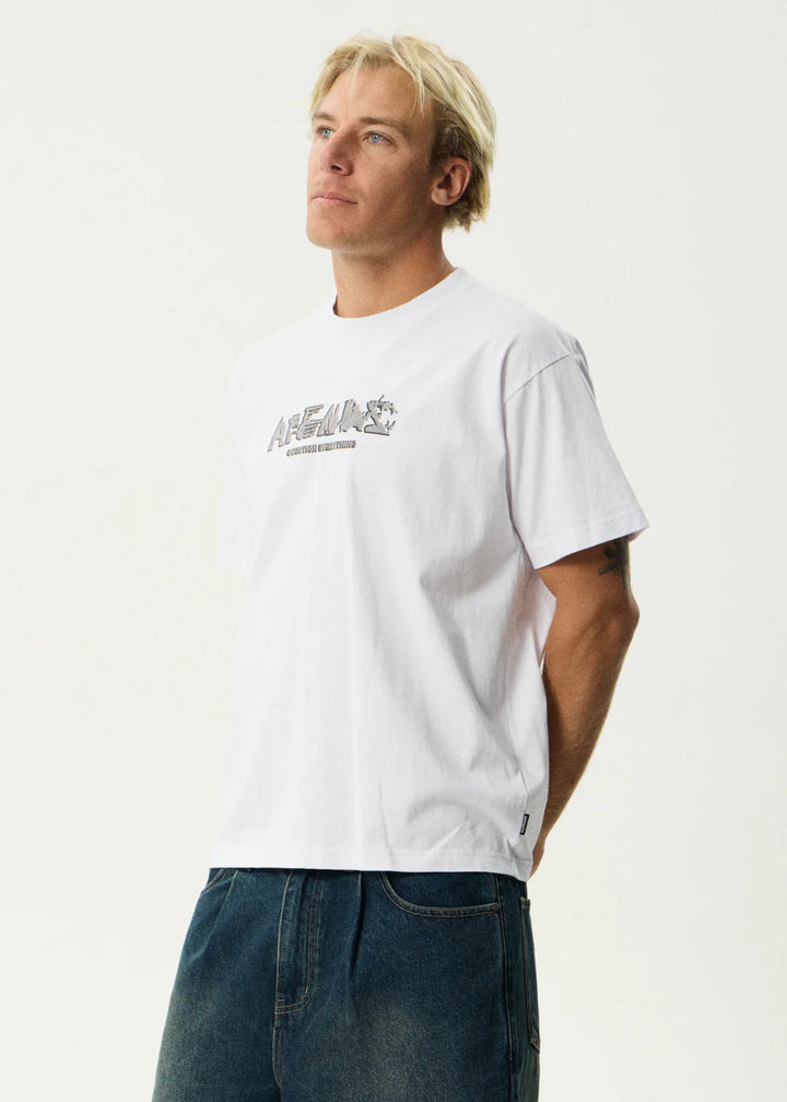Afends LQD Metal Heavyweight Boxy Tee-White