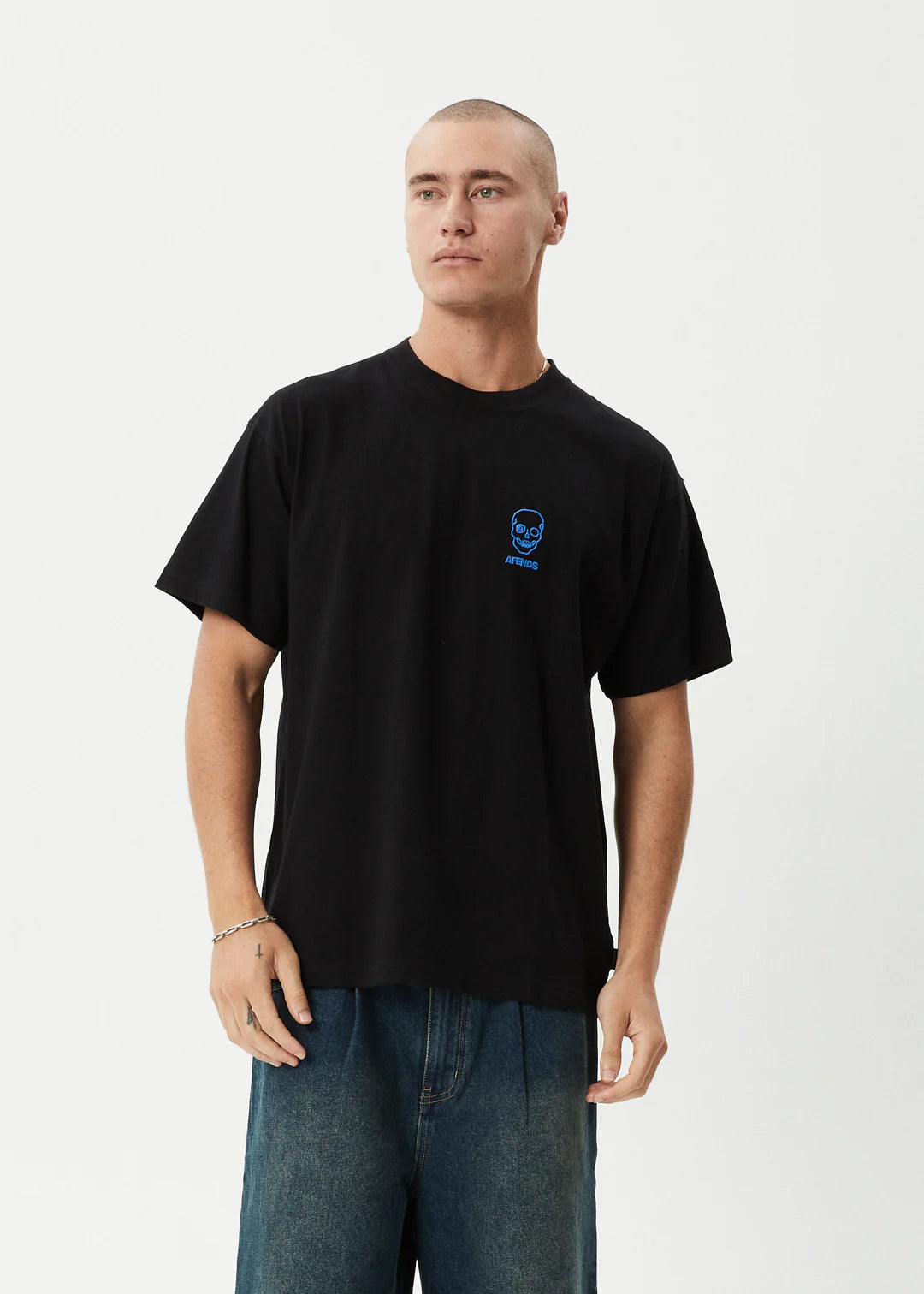 Afends  Skeletor Boxy Tee-Black