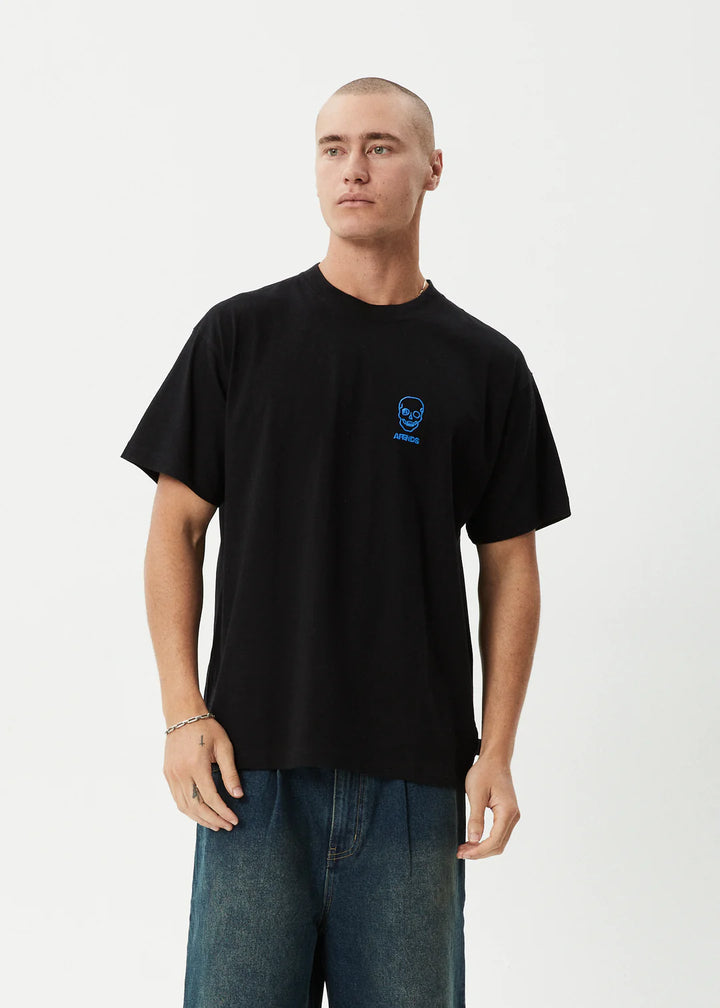Afends  Skeletor Boxy Tee-Black