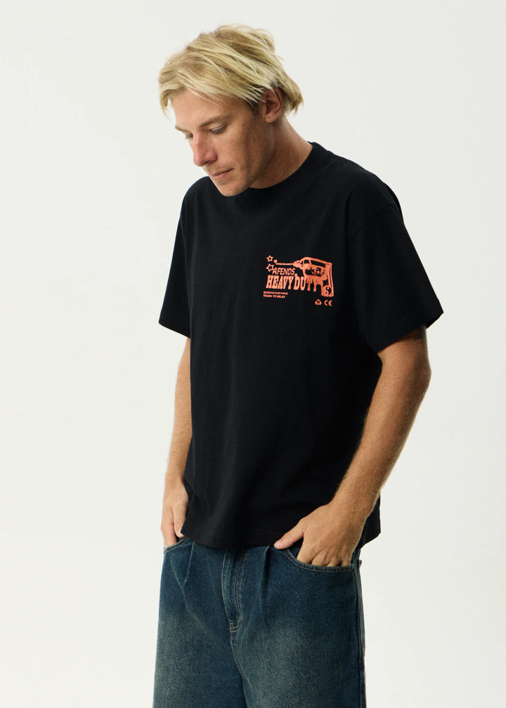 Afends Heavy Duty Heavyweight Boxy Tee-Black