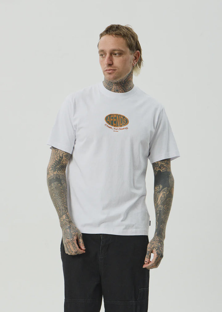 Afends Destroyed Recycled Retro Fit Tee - White