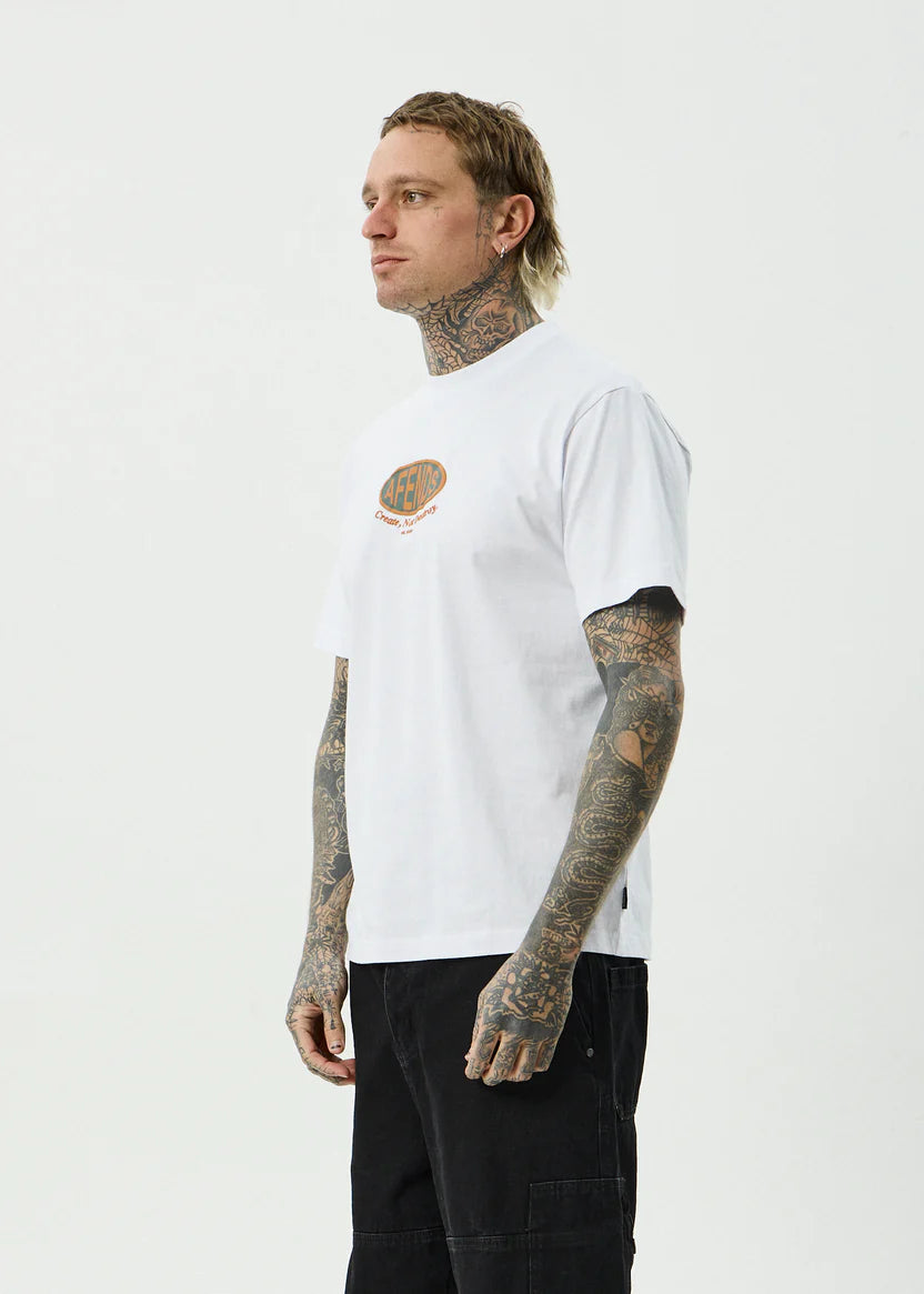 Afends Destroyed Recycled Retro Fit Tee - White