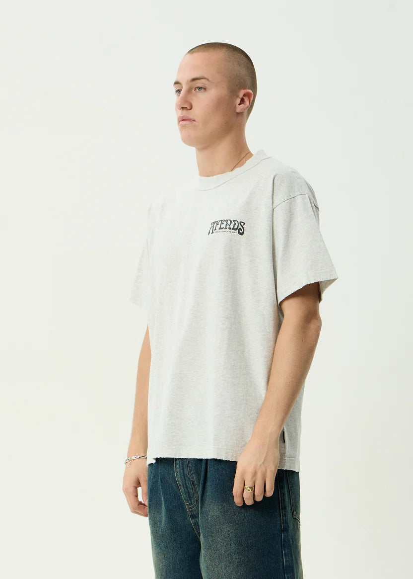 Afends House Heavyweight Boxy Tee - Grey Marle
