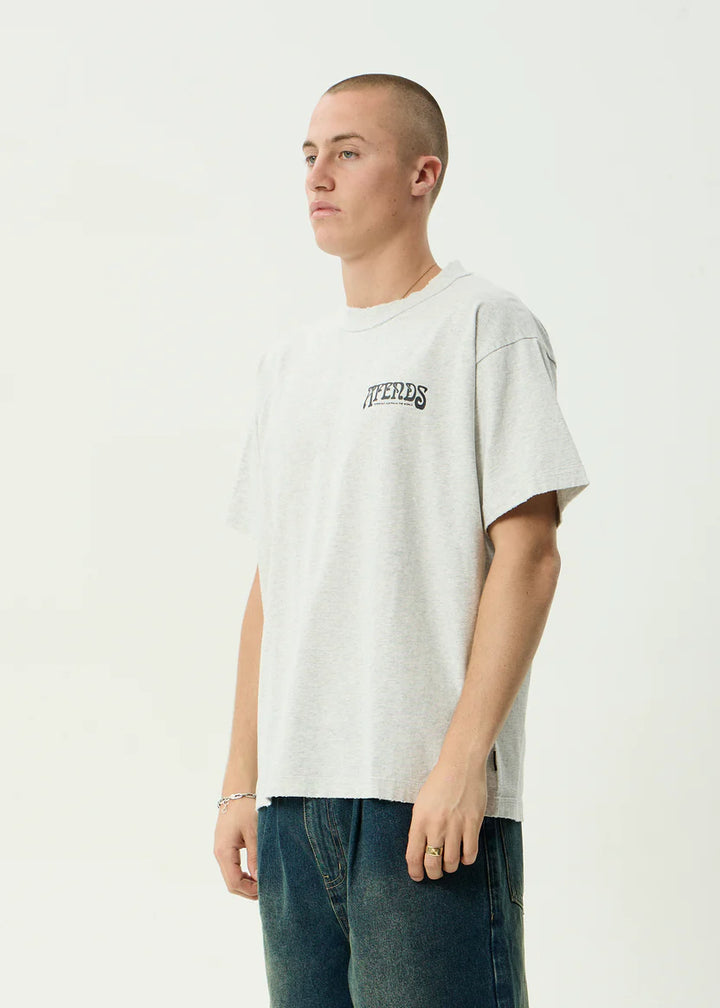 Afends House Heavyweight Boxy Tee - Grey Marle