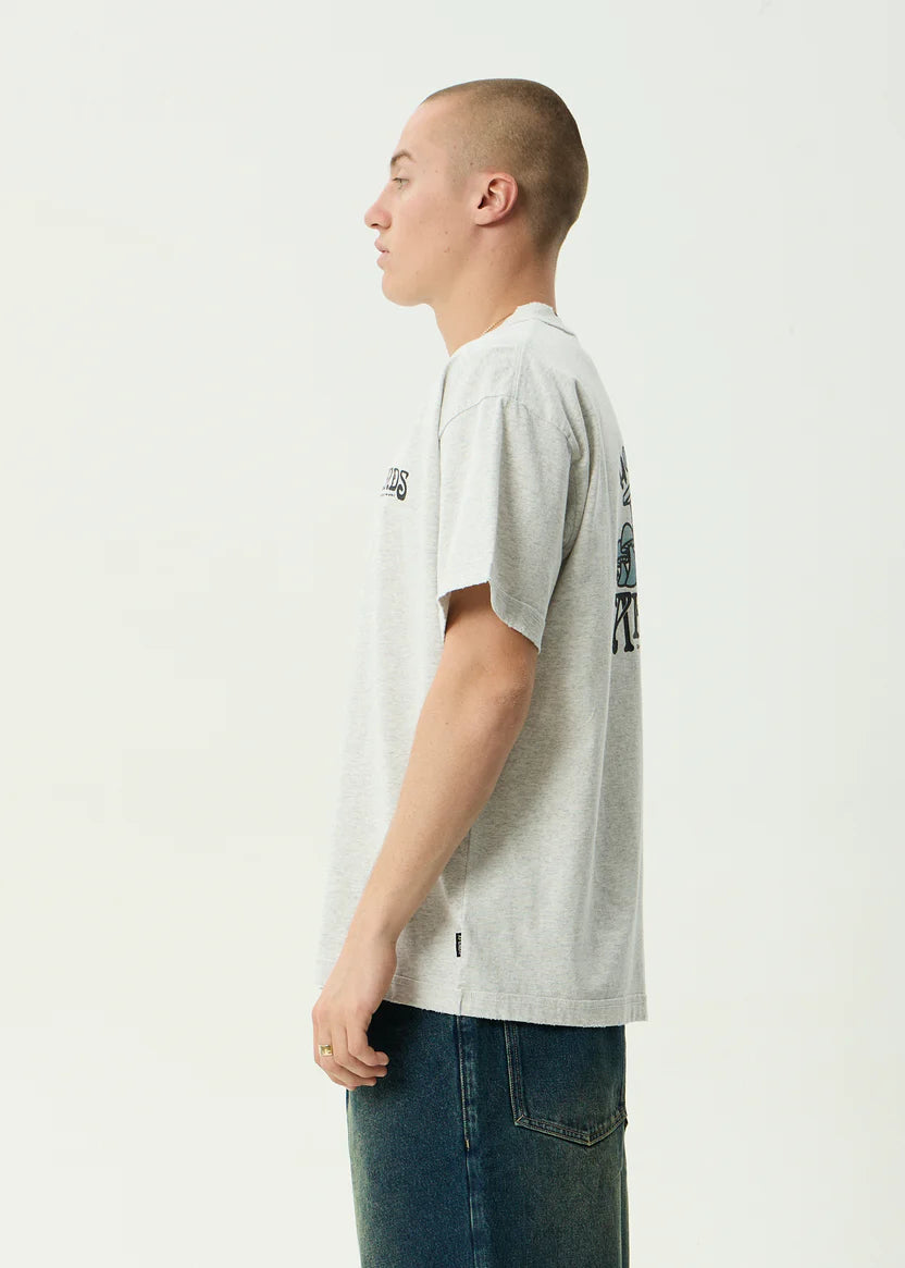 Afends House Heavyweight Boxy Tee - Grey Marle
