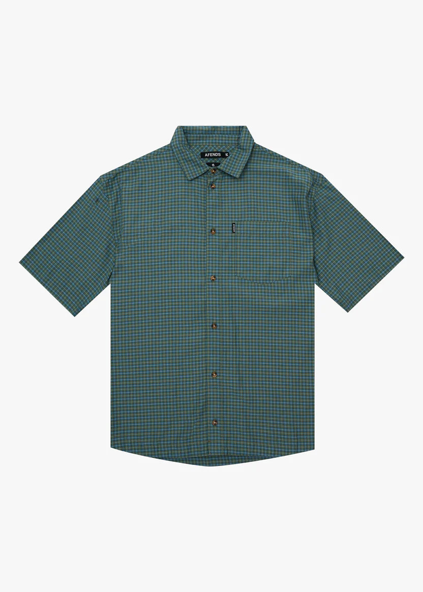 Afends Voyager Short Sleeve Shirt - Deep Olive